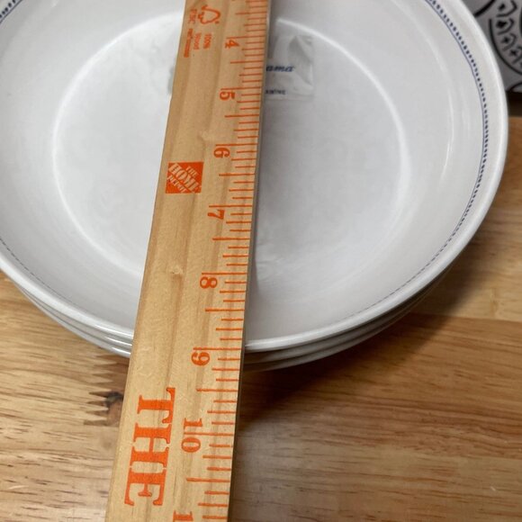 Tommy Bahama Melamine Bowls Set Of 4 White With Blue Trim 11" Durable Lightweigh - Picture 4 of 4